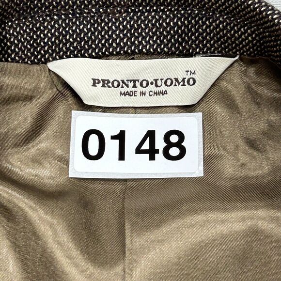 Pronto Uomo Blazer Men’s 40 Short Brown Preppy Business Casual Wool Silk Jacket - Picture 14 of 14